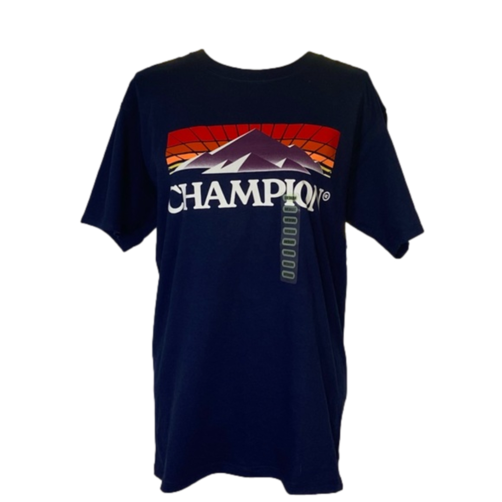 Champion Navy Blue Graphic Short Sleeve Crew Neck Tee SKU0555,056,057
